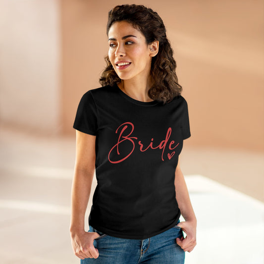 Bride Heart Tee Pink Letters | Women's Midweight Cotton Tee