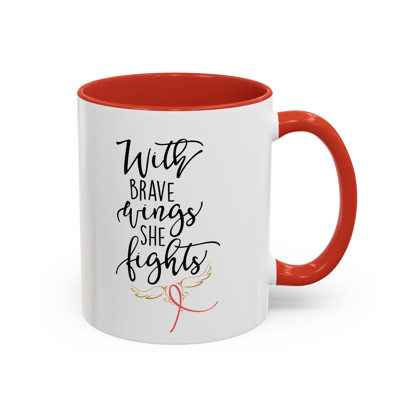 Mug - Breast Cancer Awareness With Brave Wings Design