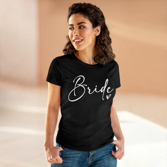 Bride Heart Tee White Letters | Women's Midweight Cotton Tee