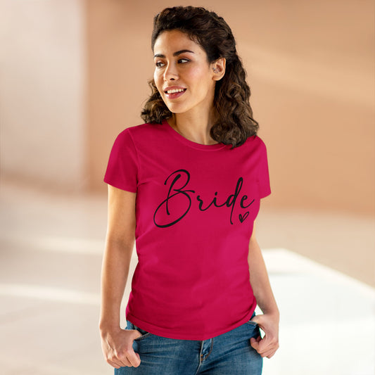 Bride Heart Tee Black Writing | Women's Midweight Cotton Tee