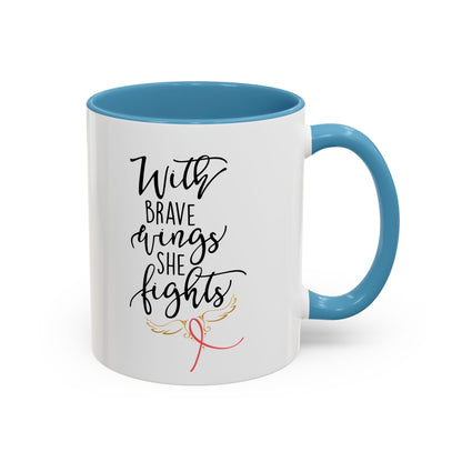 Mug - Breast Cancer Awareness With Brave Wings Design