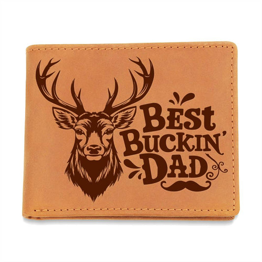 Best Buckin' Dad | Graphic Leather Wallet