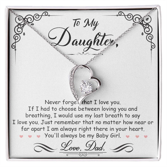 To My Daughter | I Am Always Right There In Your Heart | Forever Love Necklace