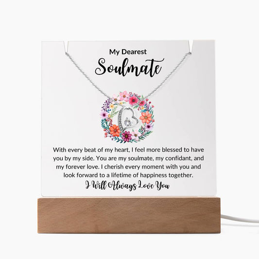 To My Dearest Soulmate | With Every Beat Of My Heart | Keepsake Acrylic & Forever Love Necklace