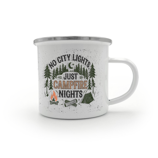 Campfire Nights | 12oz Enamel Camping Mug